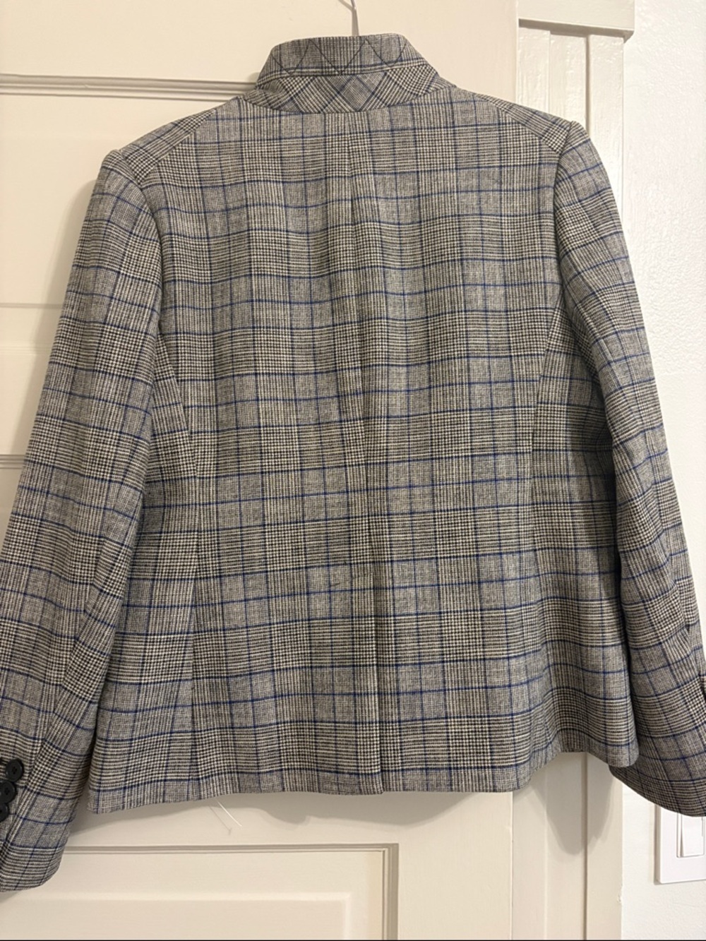 Veronica beard Gray Plaid Single-Button Dickey blazer size 12 - Picture 7 of 8
